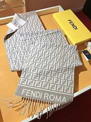 Fortok Fendi Cashmere Scarf Grey 32x200cm - 5