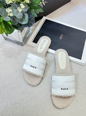 Fortok Dior Dway Cotton Slides White