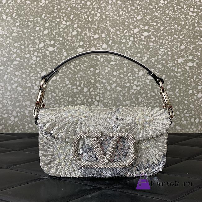 Fortok Valentino Garavani Loco Metallic Daisy Small Shoulder Bag 20x11x5cm - 1