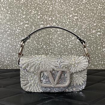 Fortok Valentino Garavani Loco Metallic Daisy Small Shoulder Bag 20x11x5cm