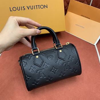 Fortok Louis Vuitton Nano Speedy Bag Black Monogram Empreinte M82450 16x10x7.5cm