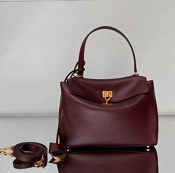 Fortok Balenciaga Rodeo Bag in Burgundy 29x20x10cm