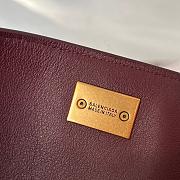 Fortok Balenciaga Rodeo Bag in Burgundy 29x20x10cm - 4