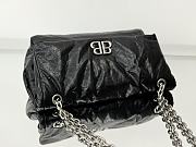 Fortok Balenciaga Monaco Leather Shoulder Bag Black 32.5x22x9.9cm - 4