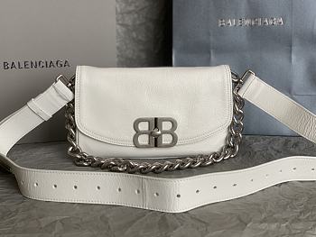 Fortok Balenciaga BB Soft Shoulder Bag White 14x23x3cm  