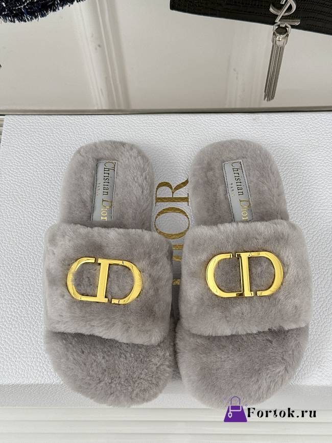Fortok Dior 24S Furry Slippers Grey - 1