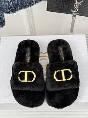 Fortok Dior 24S Furry Slippers Black - 1