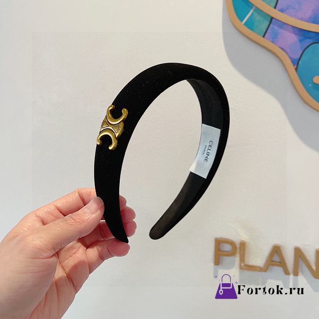 Fortok Celine Black Velvet Headband - 1