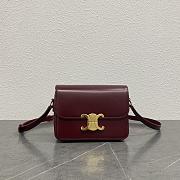 Fortok Celine Teen Triomphe Bag Burgundy 188423 18.5x14x6cm - 1
