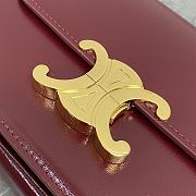 Fortok Celine Teen Triomphe Bag Burgundy 188423 18.5x14x6cm - 5