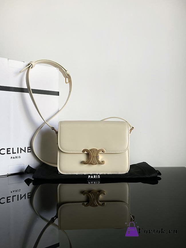 Fortok Celine Teen Triomphe Bag Cream 18.5x14x6cm - 1