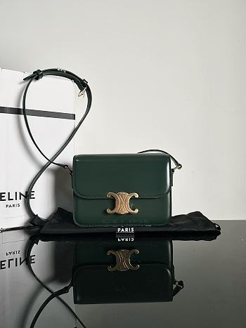 Fortok Celine Teen Triomphe Bag Dark Green 18.5x14x6cm