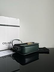 Fortok Celine Teen Triomphe Bag Dark Green 18.5x14x6cm - 5