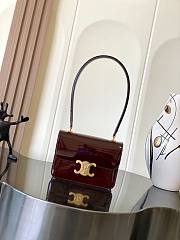 Fortok Celine Teen Garance Bag In Burgundy Patent Calfskin 18.5x13x6cm  - 1