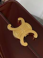 Fortok Celine Teen Garance Bag In Burgundy Patent Calfskin 18.5x13x6cm  - 4