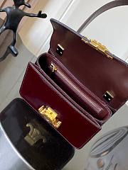 Fortok Celine Teen Garance Bag In Burgundy Patent Calfskin 18.5x13x6cm  - 2