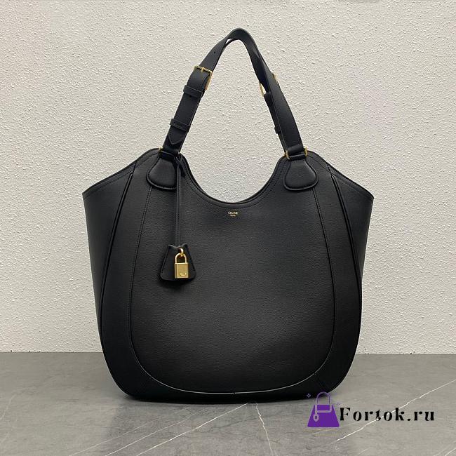 Fortok Celine Meo Bag In Supple Calfskin Black 119353 36x12x33cm - 1