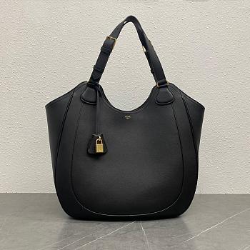 Fortok Celine Meo Bag In Supple Calfskin Black 119353 36x12x33cm