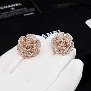 Fortok Chanel Camellia Earrings With Diamonds Rose Gold - 1