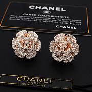 Fortok Chanel Camellia Earrings With Diamonds Rose Gold - 5