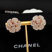 Fortok Chanel Camellia Earrings With Diamonds Rose Gold - 3