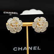Fortok Chanel Camellia Earrings With Diamonds Gold - 4