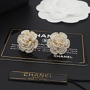 Fortok Chanel Camellia Earrings With Diamonds Gold - 2