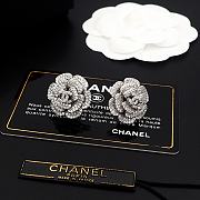 Fortok Chanel Camellia Earrings With Diamonds Silver - 4