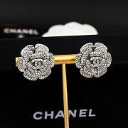 Fortok Chanel Camellia Earrings With Diamonds Silver - 3