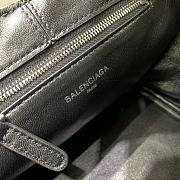 Fortok Balenciaga Black Locker Hobo Small Shoulder Bag Silver Buckle 15x15x15cm - 2