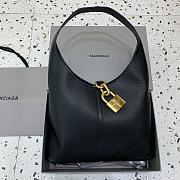 Fortok Balenciaga Black Locker Hobo Shoulder Bag Gold Buckle 50x35x10cm - 1