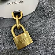 Fortok Balenciaga Black Locker Hobo Shoulder Bag Gold Buckle 50x35x10cm - 4