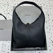 Fortok Balenciaga Black Locker Hobo Shoulder Bag Gold Buckle 50x35x10cm - 6