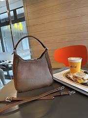 Fortok Balenciaga Hobo Bag Brown Velvet Silver Buckle 20x8x20cm - 2