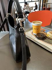 Fortok Balenciaga Hobo Bag Black Smooth Leather Gold Buckle 20x8x20cm - 6