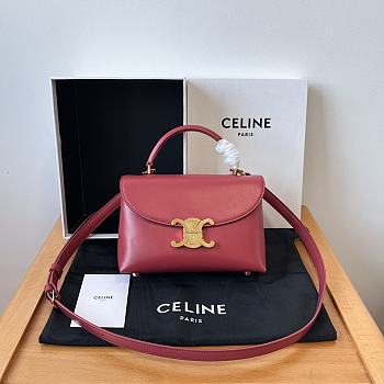 Fortok Celine Teen Nino Bag In Burgundy 20.5×13×8cm