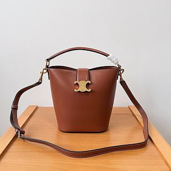 Fortok Celine Small Bucket Bag Brown 119173 19x16x12cm