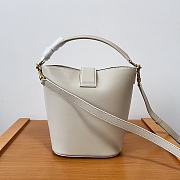 Fortok Celine Small Bucket Bag White 119173 19x16x12cm - 6