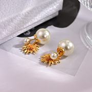 Fortok Dior Sunflower Pearl Earrings - 4