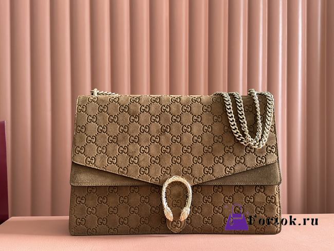 Fortok Gucci Dionysus Large Shoulder Bag Brown Suede 795003 42x28x12cm  - 1