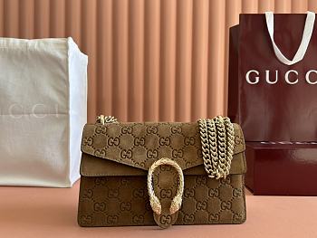 Fortok Gucci Dionysus Small Shoulder Bag Brown Suede 818145 27.5x16x8cm