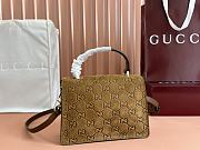 Fortok Gucci Dionysus Mini Top Handle Bag Brown Suede 813400 22x16x8cm - 3