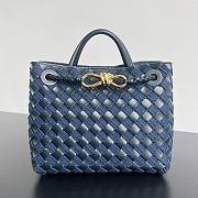Fortok Bottega Veneta Andiamo Denim and Leather Dark Blue 743568 25x22x10.5cm - 1