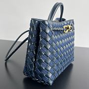 Fortok Bottega Veneta Andiamo Denim and Leather Dark Blue 743568 25x22x10.5cm - 5