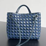 Fortok Bottega Veneta Andiamo Denim and Leather Dark Blue 743568 25x22x10.5cm - 4