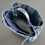 Fortok Bottega Veneta Andiamo Denim and Leather Dark Blue 743568 25x22x10.5cm - 2