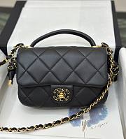 Fortok Chanel 25C Braided Knot Bag Black 10.5×18×7cm - 1