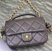Fortok Chanel 25C Braided Knot Bag Dark Brown 10.5×18×7cm - 1
