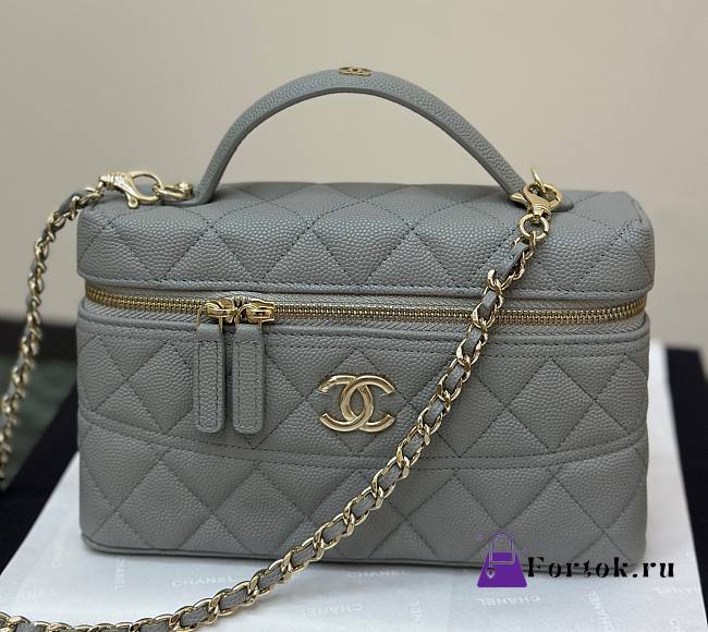 Fortok Chanel 25C Box Bag Grey 17×19.5×5cm - 1