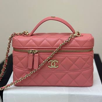 Fortok Chanel 25C Box Bag Pink 17×19.5×5cm